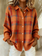 Women's Plaid Cotton Blend Button-Front Shirt