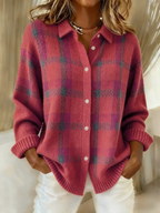 Women's Plaid Cotton Blend Button-Front Shirt