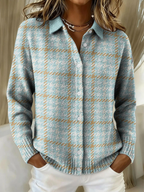Women's Plaid Cotton Blend Button-Front Shirt