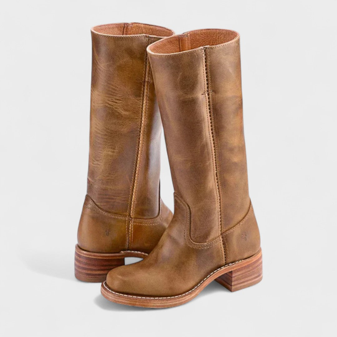 Women's Knee-High Riding Boots with Block Heel