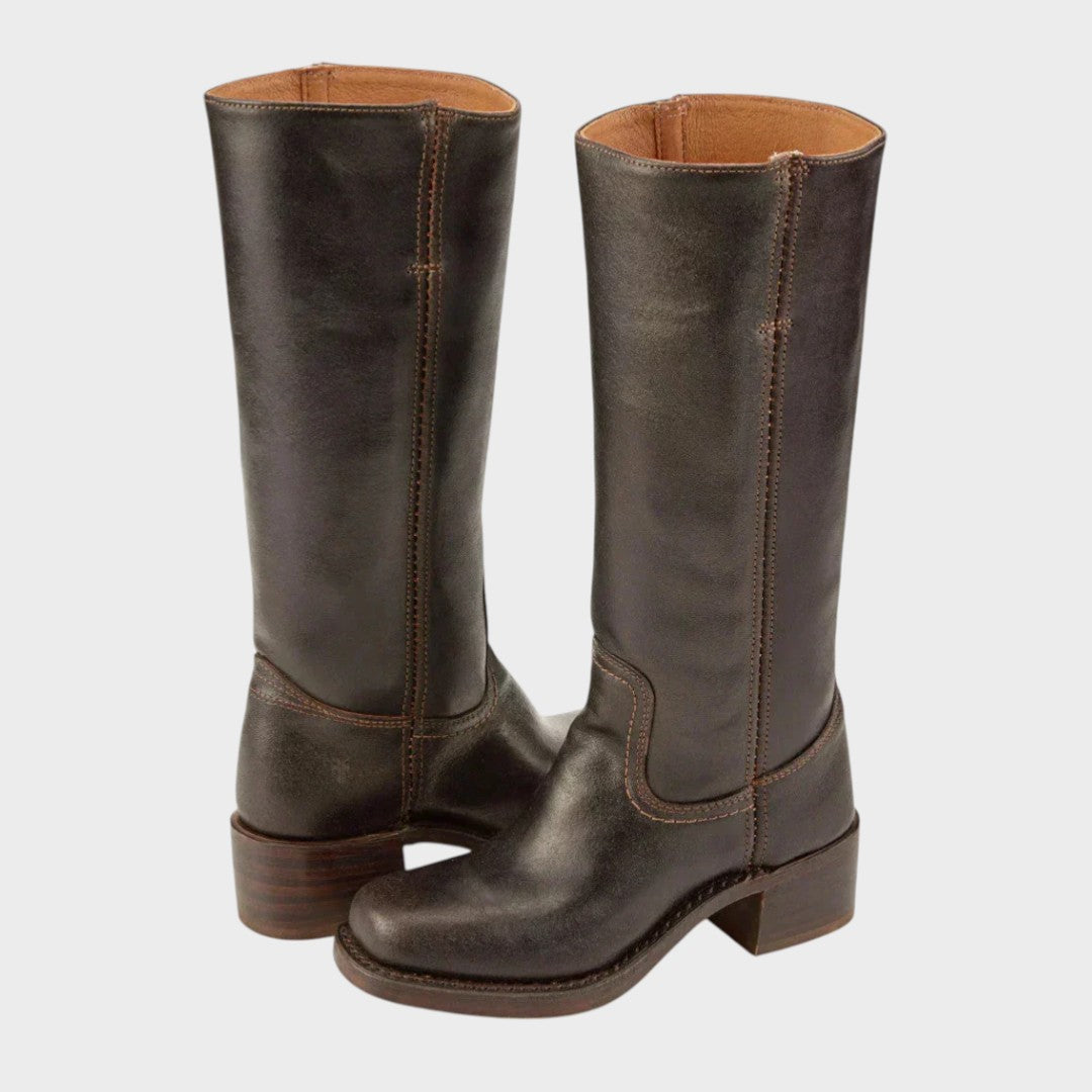 Women's Knee-High Riding Boots with Block Heel