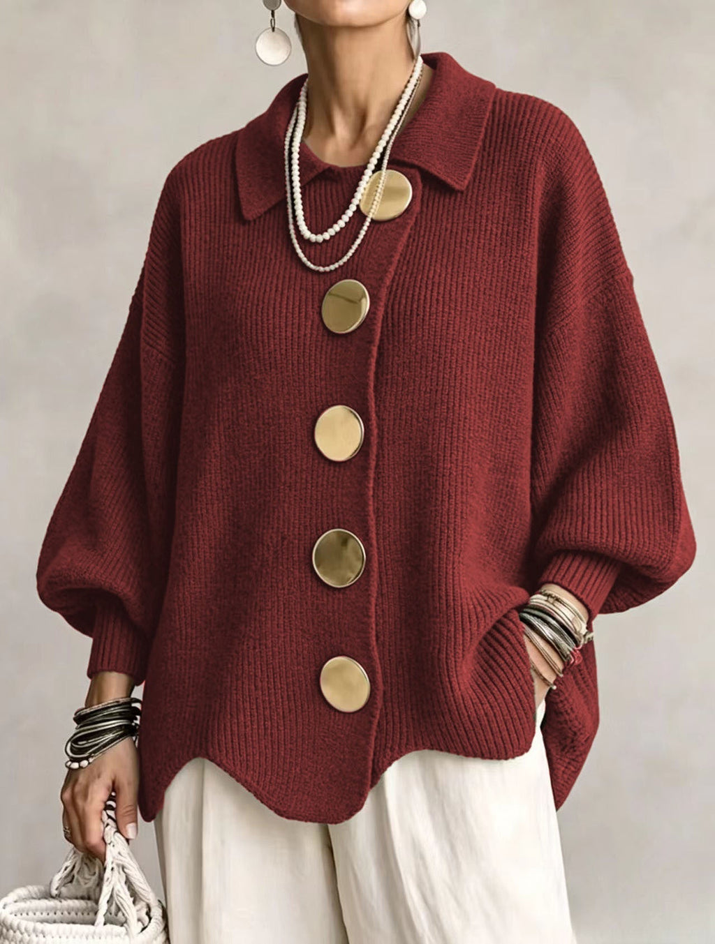 Women's Heavyweight Oversized Ribbed Cardigan