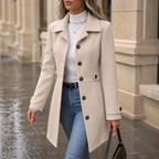 Women's Tailored Trench Coat with Shaped Waist