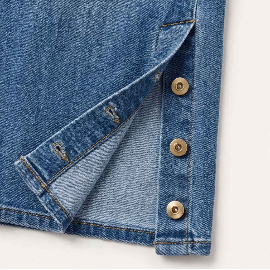 Women's High-Waisted Button-Front Wide Leg Jeans