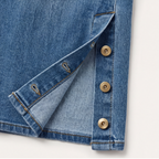 Women's High-Waisted Button-Front Wide Leg Jeans