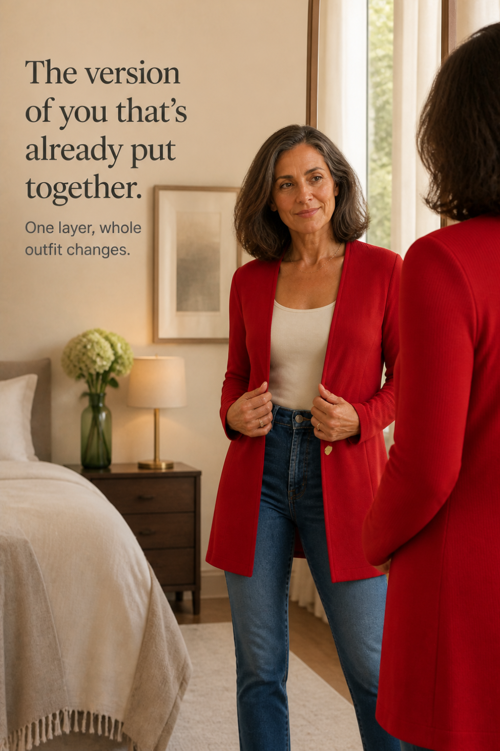 Women's V-Neck Single-Button A-Line Blazer