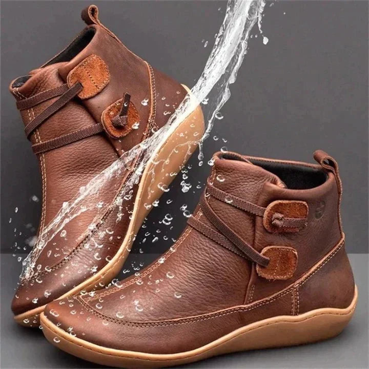 Women's Cushioned Ankle Boots with Side Lacing