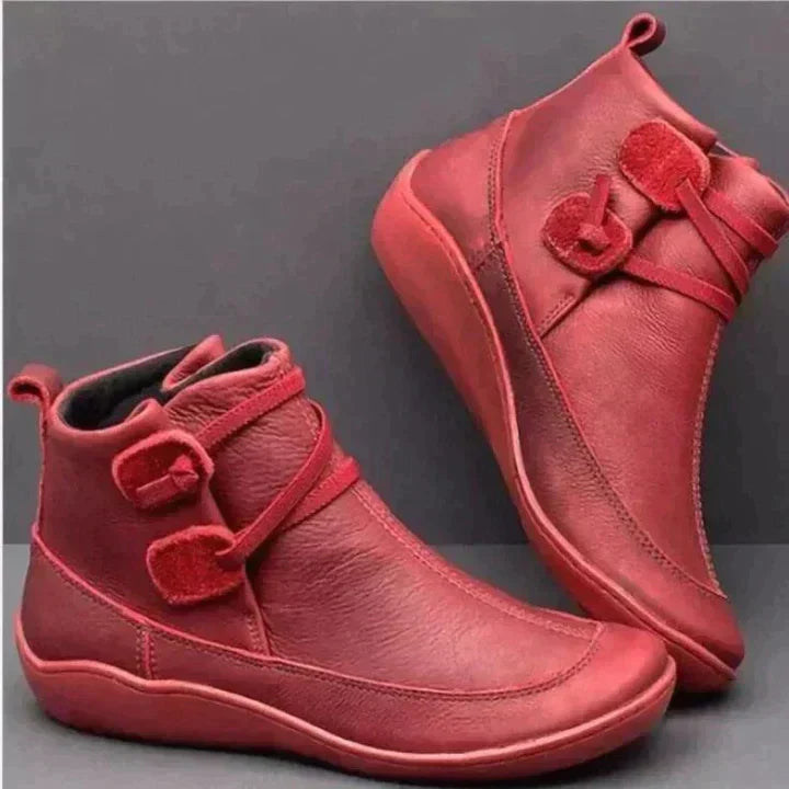 Women's Cushioned Ankle Boots with Side Lacing