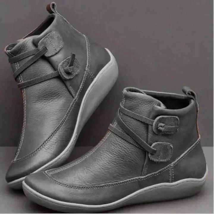 Women's Cushioned Ankle Boots with Side Lacing