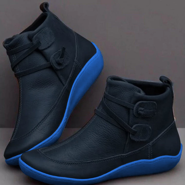 Women's Cushioned Ankle Boots with Side Lacing