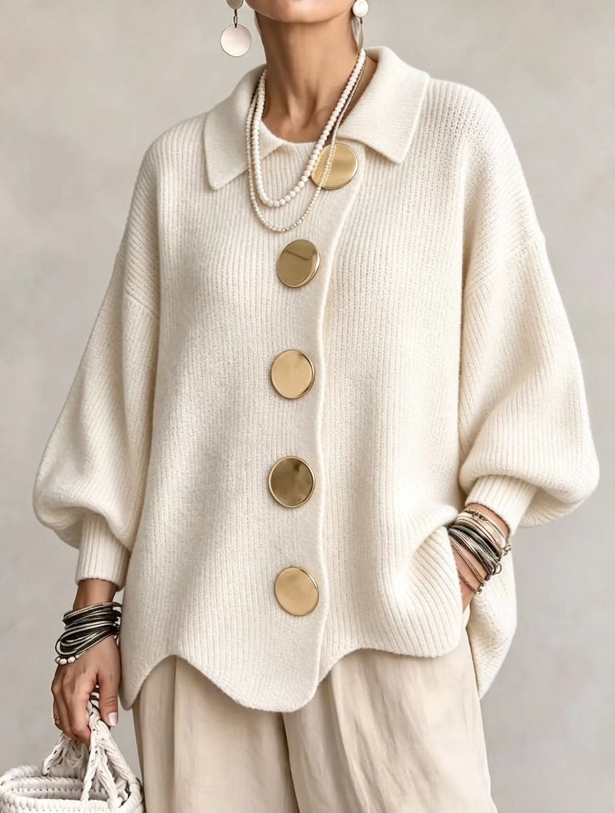 Women's Heavyweight Oversized Ribbed Cardigan