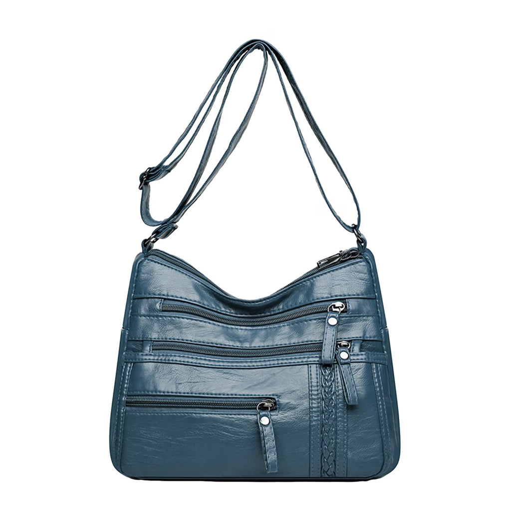 Women's Multi-Pocket Shoulder Bag with Adjustable Strap