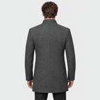 Ascot – Tailored Mandarin-Collar Wool Overcoat (Charcoal Grey) - MattiaCremasco