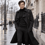 Belgravia – Classic Double-Breasted Long Trench Coat (Black) - MattiaCremasco