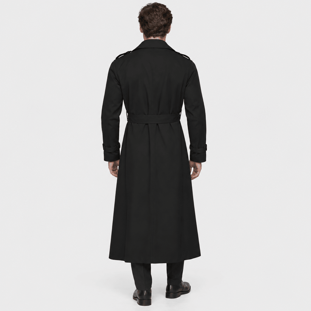 Belgravia – Classic Double-Breasted Long Trench Coat (Black) - MattiaCremasco