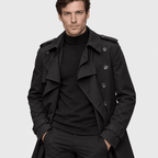 Belgravia – Classic Double-Breasted Long Trench Coat (Black) - MattiaCremasco