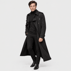 Belgravia – Classic Double-Breasted Long Trench Coat (Black) - MattiaCremasco
