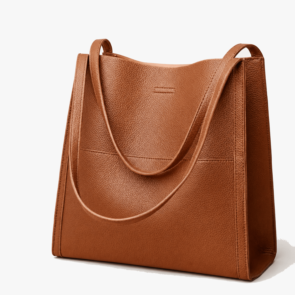 Women's Faux Leather Shoulder Tote with Wide Straps