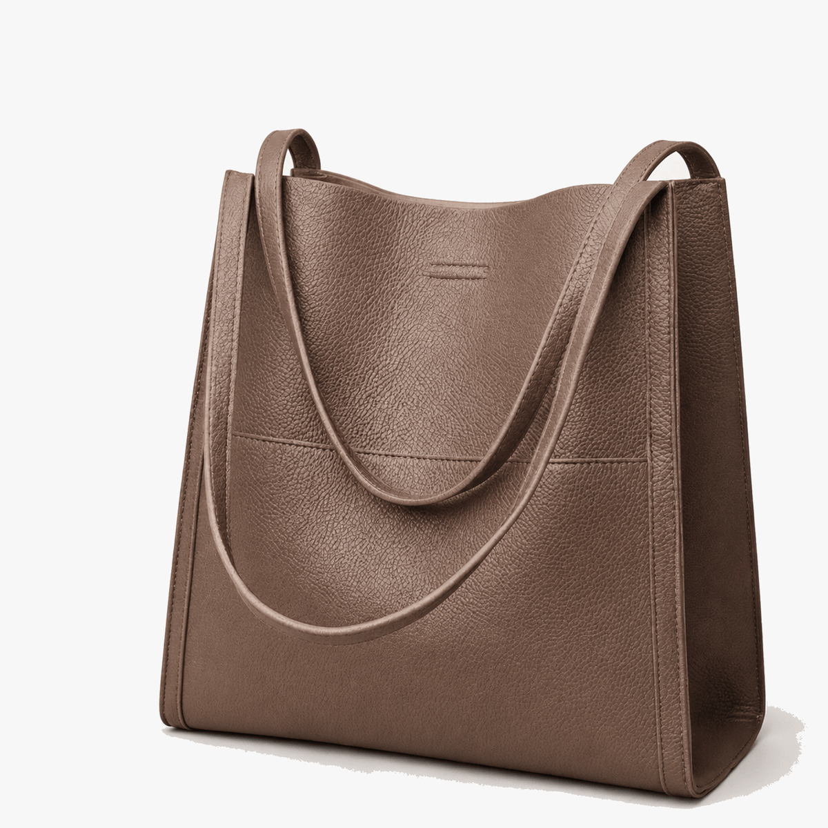 Women's Faux Leather Shoulder Tote with Wide Straps