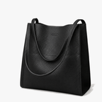 Women's Faux Leather Shoulder Tote with Wide Straps