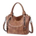 Women's Faux Leather Tote Bag with Shoulder Strap