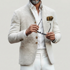 Men's Stand-Collar Single-Breasted Knit Cardigan