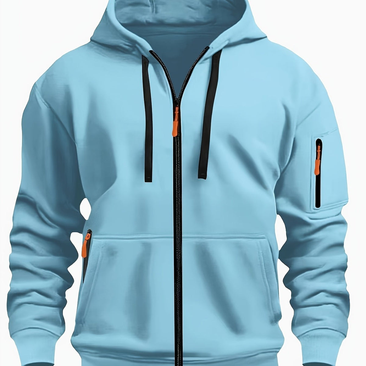 Men's Full-Zip Hoodie with Sleeve Zip Pocket