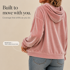Women's Velvet Hoodie with Ruffle Cuffs