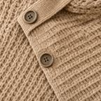 Women's Asymmetric Cowl Neck Sweater with Side Buttons