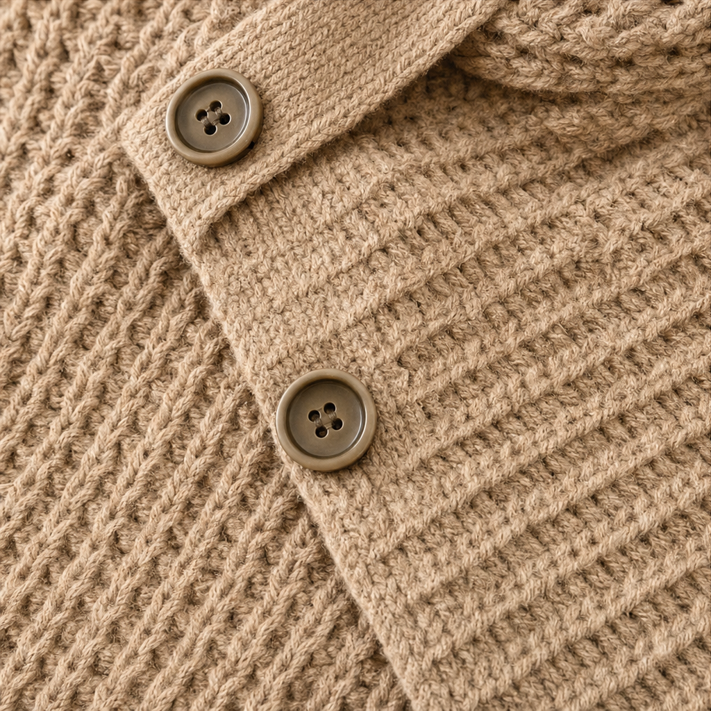 Women's Asymmetric Cowl Neck Sweater with Side Buttons