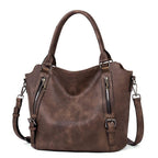 Women's Faux Leather Tote Bag with Shoulder Strap
