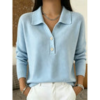 Women's Collared Half-Button Knit Pullover
