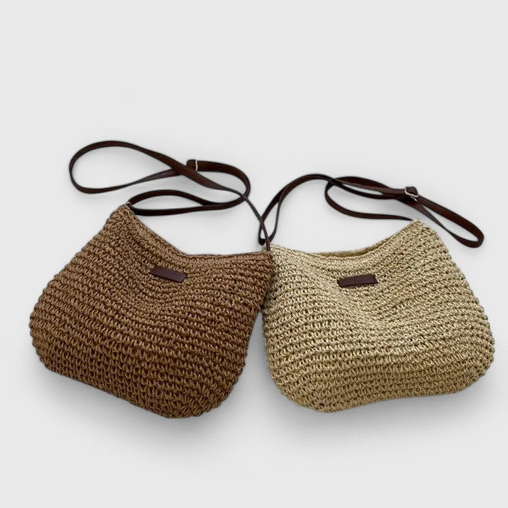 Women's Woven Hobo Crossbody Bag with Adjustable Strap