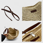 Women's Woven Hobo Crossbody Bag with Adjustable Strap