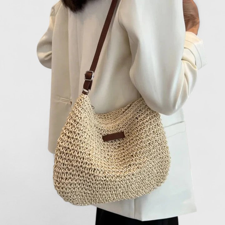 Women's Woven Hobo Crossbody Bag with Adjustable Strap