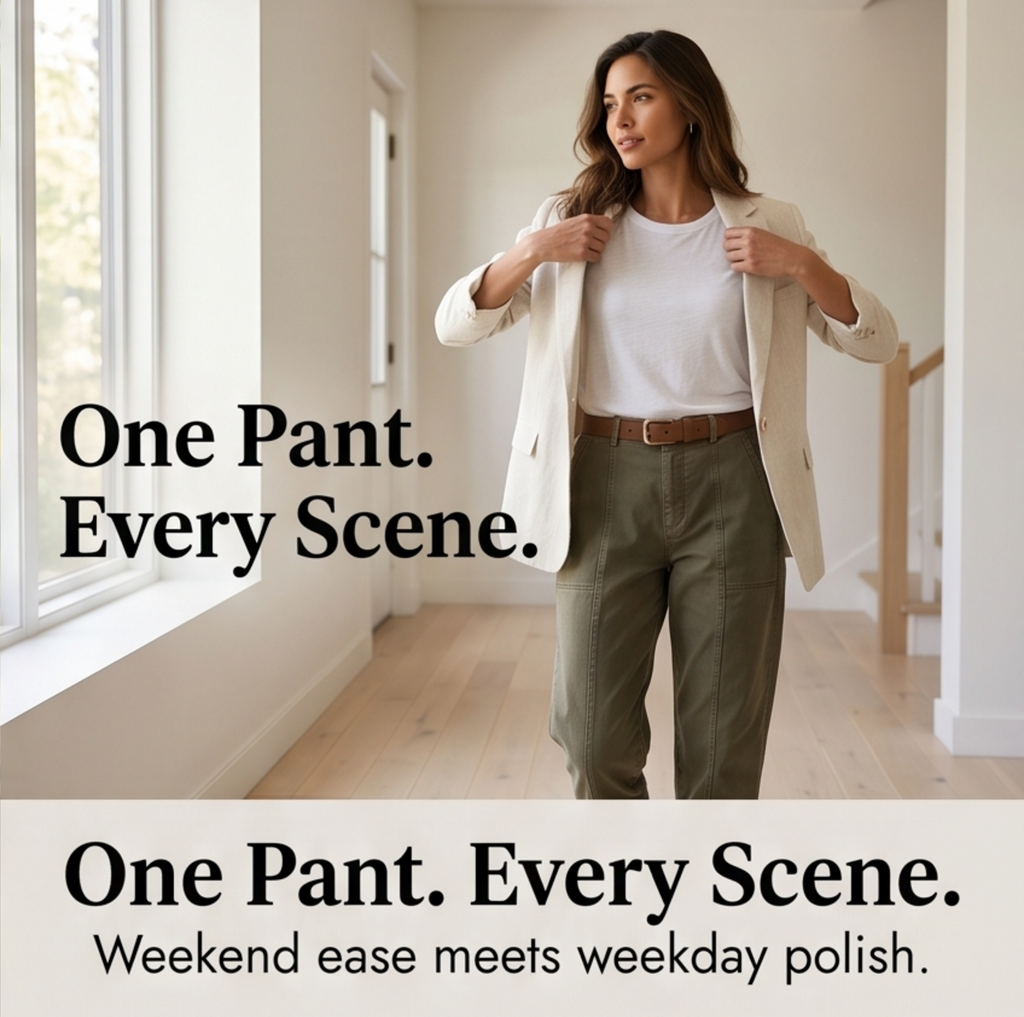 Women's High-Waisted Tapered Utility Pants