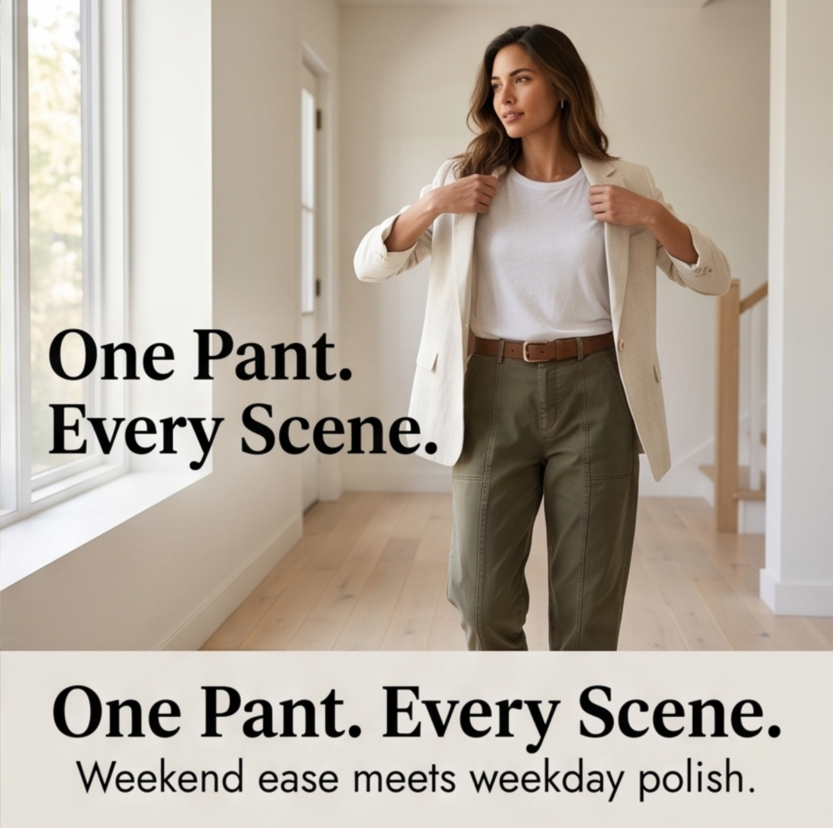 Women's High-Waisted Tapered Utility Pants