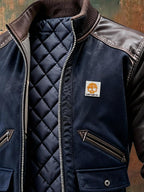 Men's Diamond Quilted Jacket with Snap Front