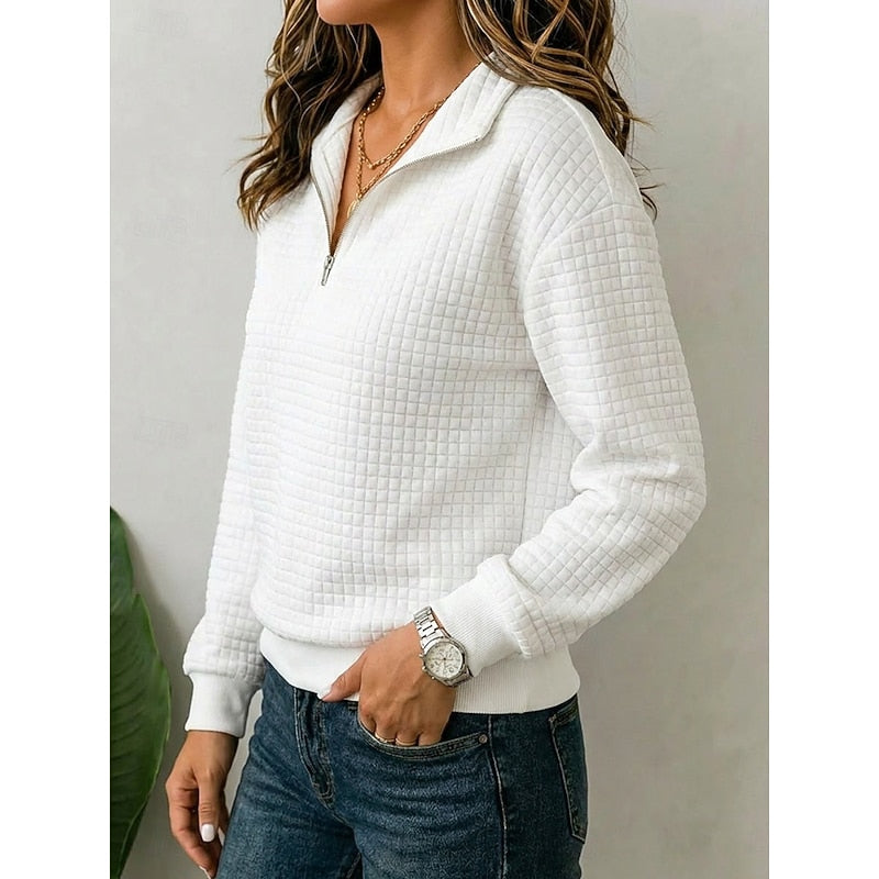 Women's Textured Quarter-Zip Knit Pullover