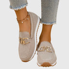Women's Breathable Knit Horsebit Loafers