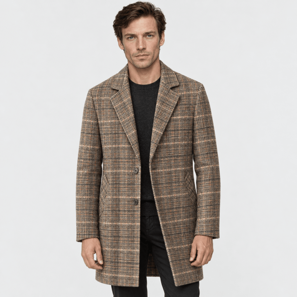 Harris – Tailored Plaid Wool Overcoat (Brown Plaid) - MattiaCremasco