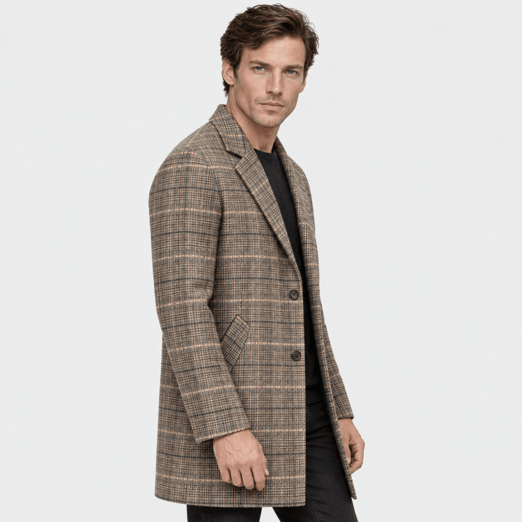 Harris – Tailored Plaid Wool Overcoat (Brown Plaid) - MattiaCremasco