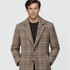 Harris – Tailored Plaid Wool Overcoat (Brown Plaid) - MattiaCremasco