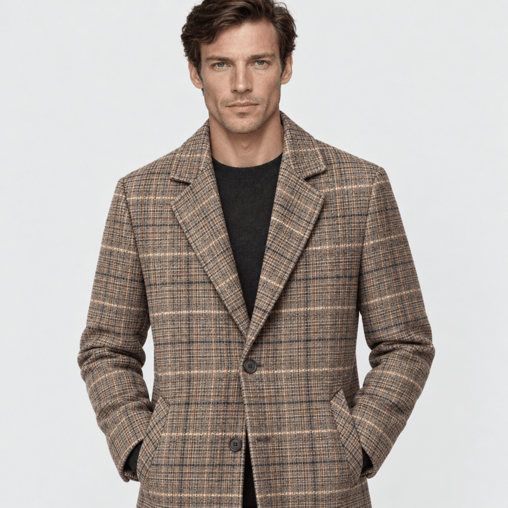 Harris – Tailored Plaid Wool Overcoat (Brown Plaid) - MattiaCremasco