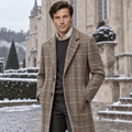 Harris – Tailored Plaid Wool Overcoat (Brown Plaid) - MattiaCremasco