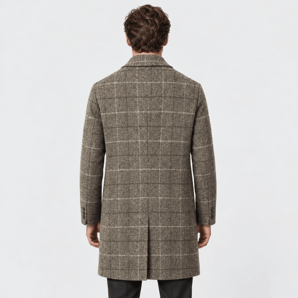 Harris – Tailored Plaid Wool Overcoat (Brown Plaid) - MattiaCremasco