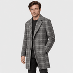 Harris – Tailored Plaid Wool Overcoat (Grey Plaid) - MattiaCremasco