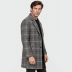 Harris – Tailored Plaid Wool Overcoat (Grey Plaid) - MattiaCremasco