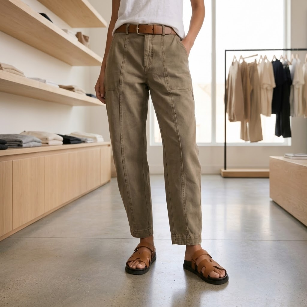 Women's High-Waisted Tapered Utility Pants