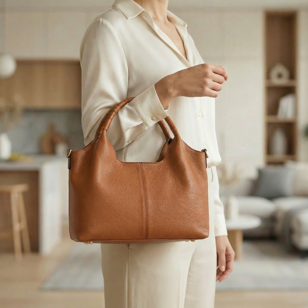 Women's Soft PU Hobo Handbag with Top Handles
